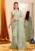 Picture of Charming Georgette Dark Sea Green Saree