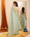 Picture of Charming Georgette Dark Sea Green Saree