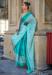 Picture of Fine Crepe & Satin Dark Turquoise Saree