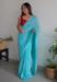 Picture of Sublime Georgette Medium Turquoise Saree