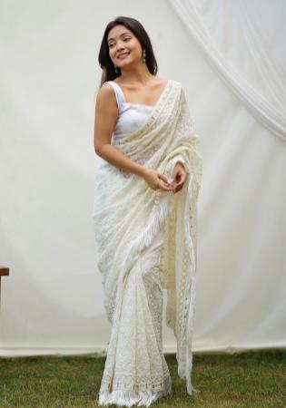 Picture of Appealing Georgette Off White Saree