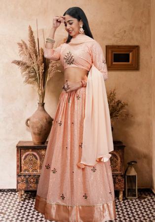 Picture of Admirable Net Burly Wood Lehenga Choli