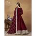 Picture of Charming Silk Maroon Anarkali Salwar Kameez