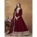 Picture of Charming Silk Maroon Anarkali Salwar Kameez