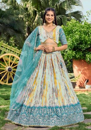 Picture of Stunning Chiffon Silver Lehenga Choli