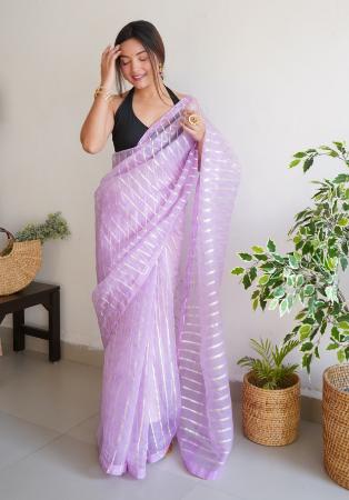 Picture of Enticing Organza Light Steel Blue Saree