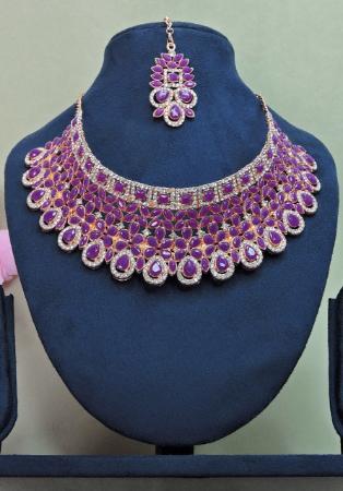 Picture of Stunning Dark Magenta Necklace Set