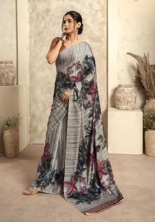 Picture of Stunning Crepe & Satin Rosy Brown Saree