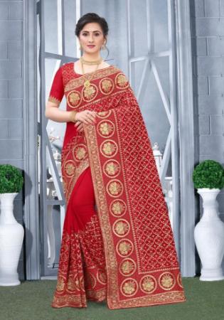 Picture of Statuesque Silk Crimson Saree