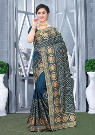 Picture of Marvelous Silk Midnight Blue Saree