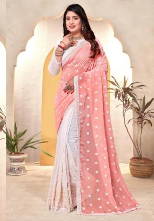 Picture of Beauteous Georgette Silver Saree