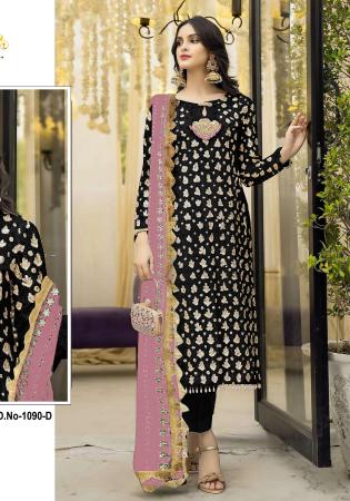 Picture of Splendid Georgette Black Straight Cut Salwar Kameez