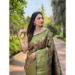 Picture of Classy Silk Dark Olive Green Saree