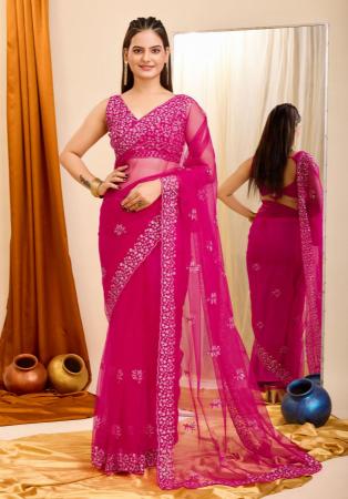 Picture of Comely Net Thistle Saree