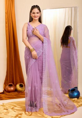 Picture of Pretty Net Plum Saree