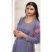 Picture of Chiffon Slate Grey Straight Cut Salwar Kameez