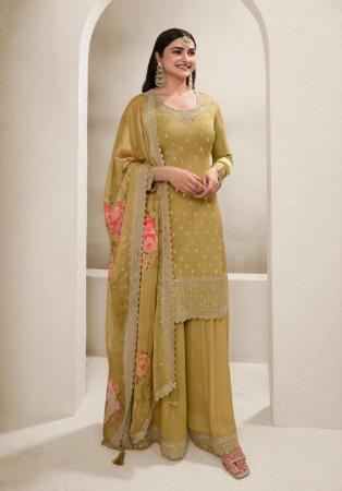 Picture of Pleasing Chiffon Peru Straight Cut Salwar Kameez