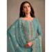 Picture of Pretty Organza Off White Straight Cut Salwar Kameez