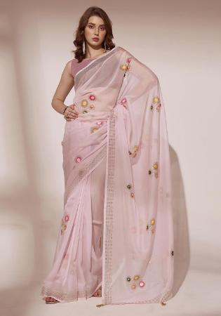 Picture of Appealing Organza Rosy Brown Saree