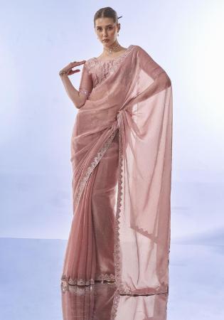 Picture of Admirable Chiffon & Satin Rosy Brown Saree