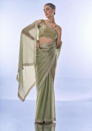 Picture of Taking Chiffon & Satin Grey Saree