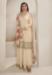 Picture of Chiffon Pale Golden Rod Straight Cut Salwar Kameez