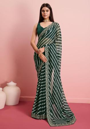 Picture of Exquisite Georgette Sea Green Saree