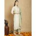 Picture of Fascinating Silk Azure Straight Cut Salwar Kameez