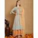 Picture of Graceful Silk Dark Grey Straight Cut Salwar Kameez