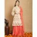 Picture of Sightly Silk Beige Straight Cut Salwar Kameez