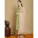 Picture of Amazing Silk Dark Khaki Straight Cut Salwar Kameez