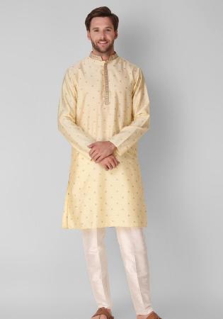 Picture of Splendid Silk Pale Golden Rod Kurtas