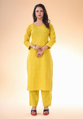 Picture of Comely Cotton Yellow Readymade Salwar Kameez