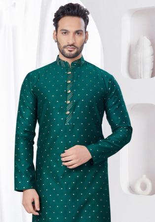 Picture of Statuesque Silk Sea Green Kurtas