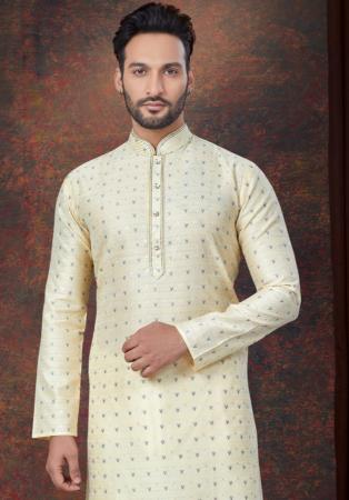 Picture of Pretty Silk Off White Kurtas