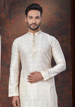 Picture of Magnificent Silk Off White Kurtas