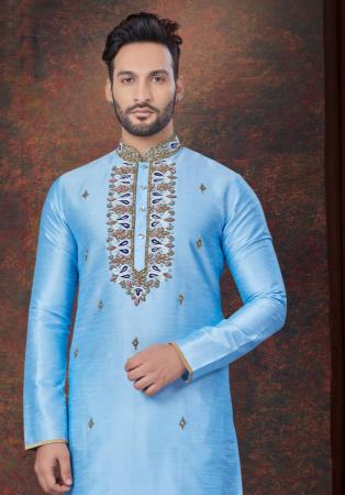 Picture of Fascinating Silk Light Blue Kurtas