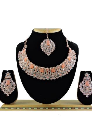 Picture of Beautiful Rosy Brown Necklace Set