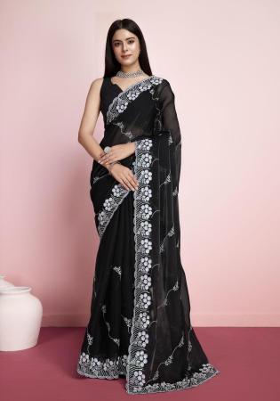 Picture of Nice Chiffon Black Saree