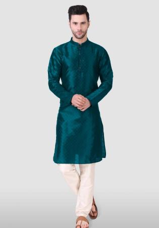 Picture of Charming Silk Teal Kurtas