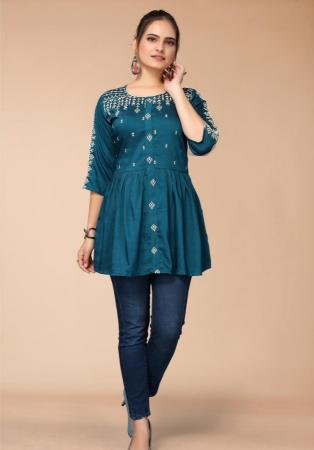 Picture of Radiant Chiffon Midnight Blue Kurtis & Tunic