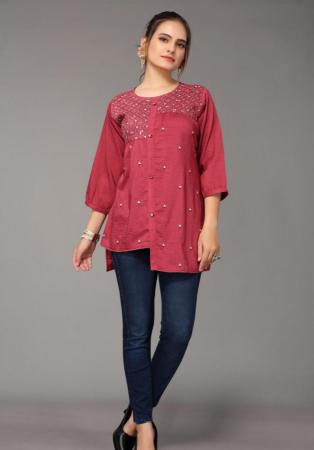 Picture of Exquisite Chiffon Hot Pink Kurtis & Tunic