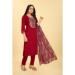 Picture of Wonderful Silk Dark Red Readymade Salwar Kameez