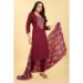 Picture of Ideal Silk Brown Readymade Salwar Kameez