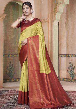 Picture of Ravishing Silk Dark Khaki Saree