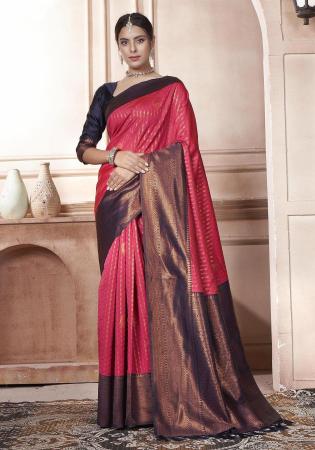 Picture of Excellent Silk Pale Violet Red Saree