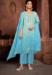 Picture of Organza Dark Sea Green Readymade Salwar Kameez