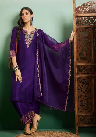 Picture of Admirable Chiffon Purple Readymade Salwar Kameez