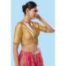 Picture of Delightful Silk Pale Golden Rod Designer Blouse