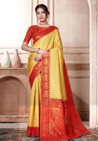 Picture of Shapely Silk Sandy Brown Saree